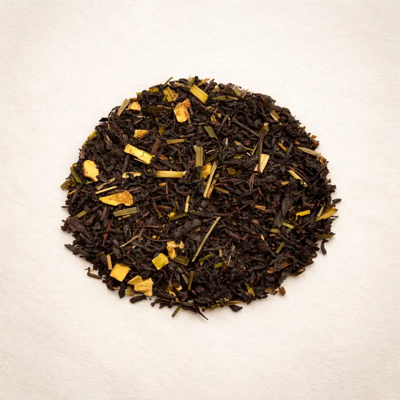 Grapefruit Twist — Black tea, flavoring, lemongrass, lemon zest, candied grapefruit pieces.. Buy tea at Dear Robert, Tbilisi