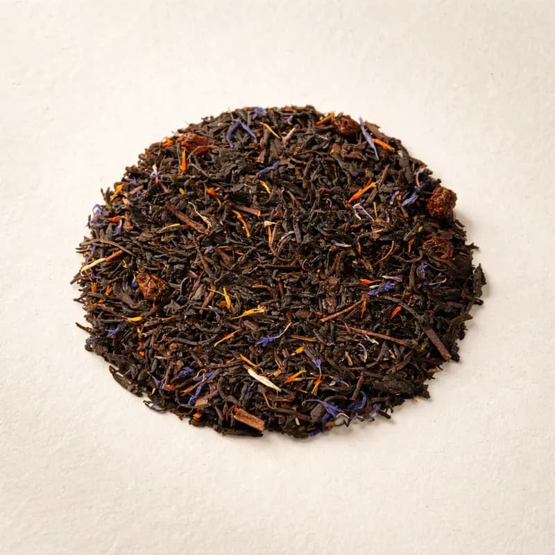 Red Currant — Black tea, flavoring, red currant, safflower, cornflower.. Buy tea at Dear Robert, Tbilisi